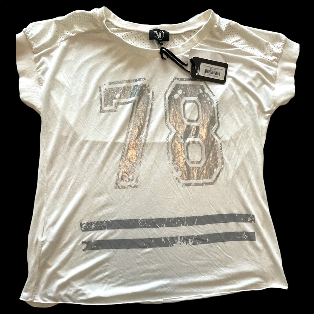 NWT women’s mesh detail T-shirt white NU Denmark